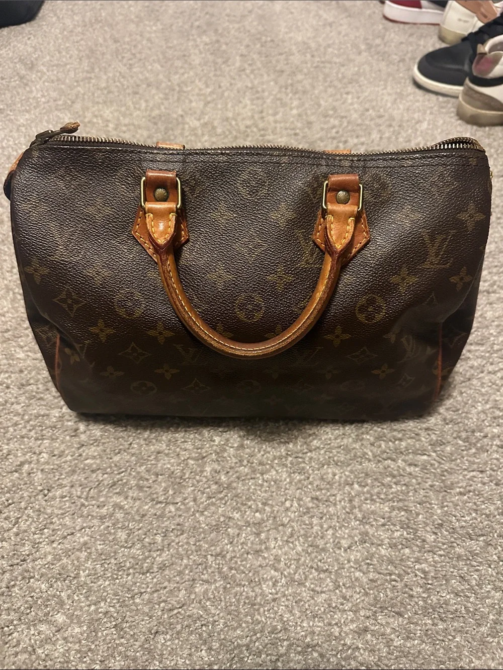 Louis Vuitton Monogram Canvas Top-Handle Satchel in Brown and Tan speedy 30